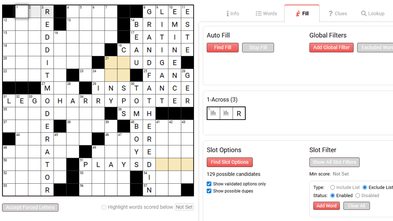 Crossword Constructing