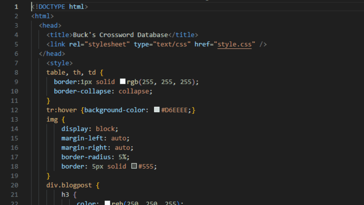 Crossword Website Code